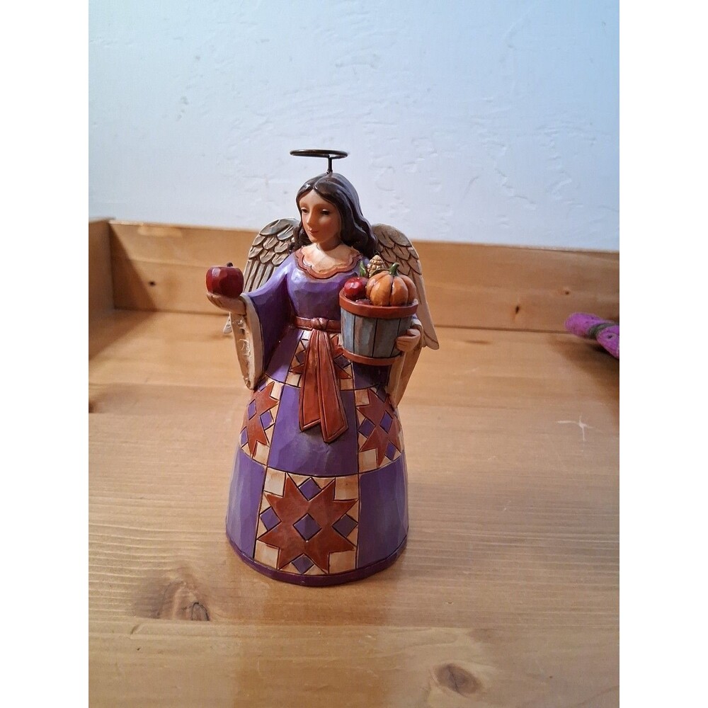Jim Shore Angel 5” Fruits of the Harvest 4034447 Heartwood Creek Apple Pumpkin